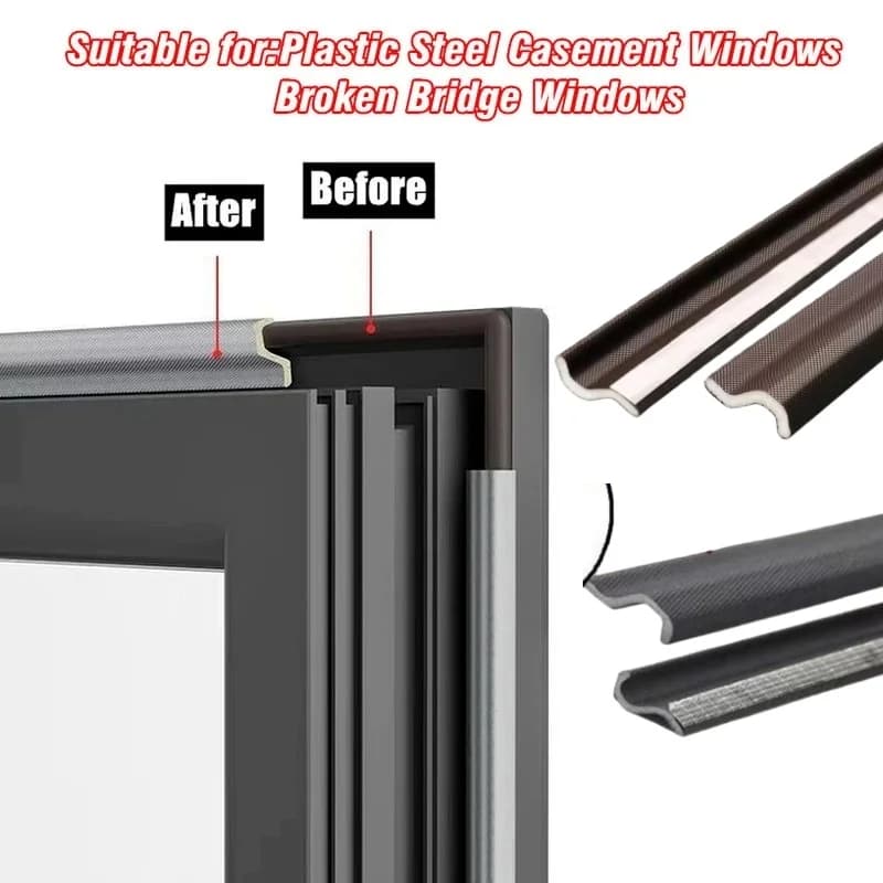 1pc 1m Self Adhesive Door Window Sealing Strip Soundproof acoustic foam seal tape Weather Stripping gap Filler Window Hard