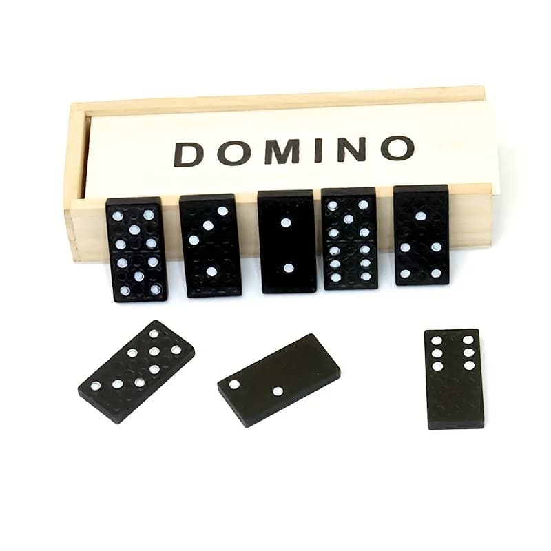 28 pezzi, 1 set di giochi da tavolo domino in legno, divertenti giochi da tavolo da viaggio, giocattoli domino