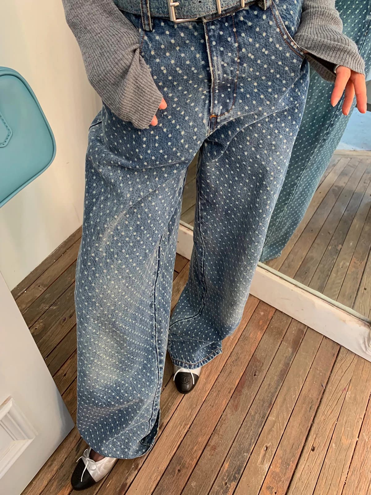 IUIU ONLINE Jeans Casual a Vita Alta e Gamba Larga per Donna, Pantaloni in Denim Blu Lavato Autunnali, Design Sensazionale, Taglio Dritto