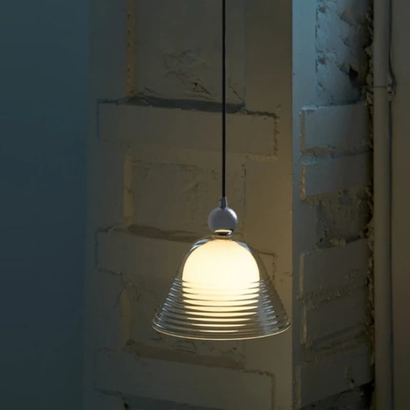 Lampada a sospensione moderna in vetro al tramonto per camera da letto, sala da pranzo, soggiorno con design a testa singola e semplice lampada con paralume in vetro