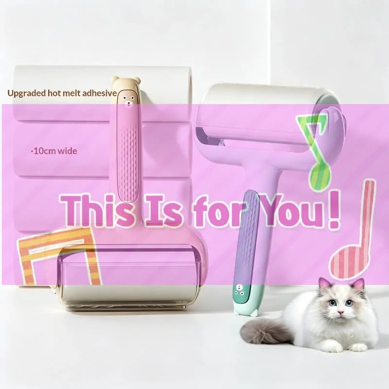 【HMA】Pet Hair Lint Roller Extra Strong Stickiness 10cm Widened Design Removes Cat Dog Fur From Clothes Carpet Car Seats