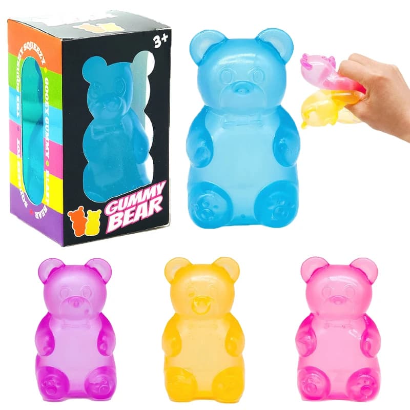 Cute Bear Nee Doh Maltose Squeeze Toy Dough Colorful Sensory Toy Creative New Item Desk Decoration Stress Relief Doll S