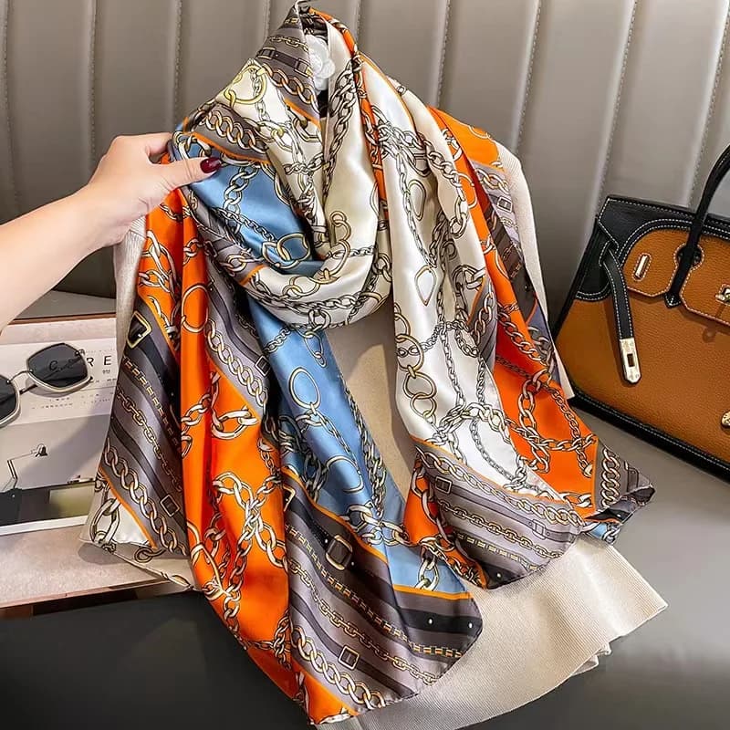180*90cm luxury brand new style autumn winter popular flower headdress woman fashion silk print scarf ladies beach shawls scarf