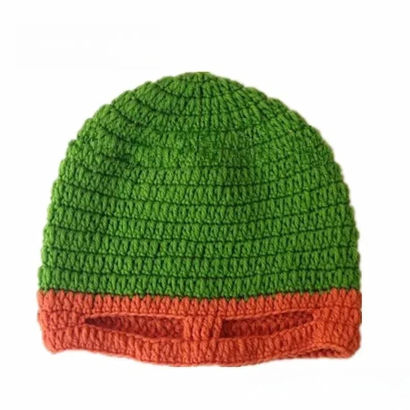 Premium Cosplay Outfit Teenage Mutant Ninja Turtles TMNT Fashion Creative Handmade Crochet Woollen Mask Winter Warm Hat Hallowee