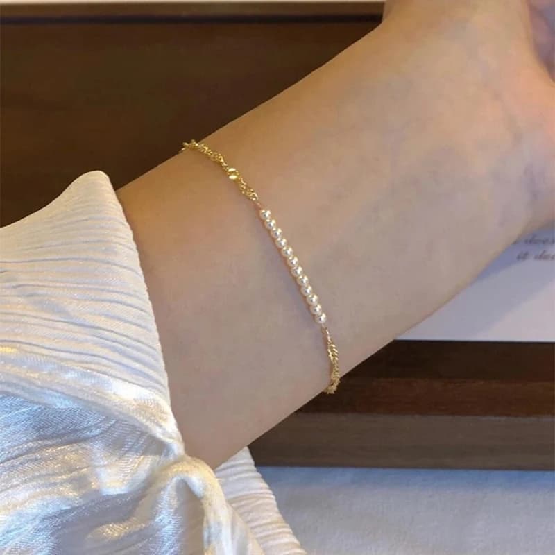 New 925 Sterling Silver Pearl Bracelet Personalized Simple Charming Woman Bracelet Birthday Gift Exquisite Jewelry