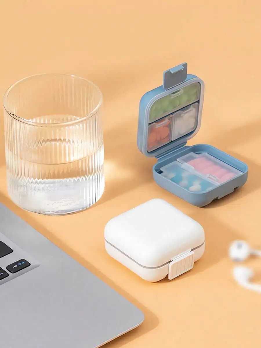 Mini portapillole in PP a 3 scomparti, scatola per medicinali da viaggio impermeabile per vitamine, integratori, dose giornaliera - Casa, campeggio