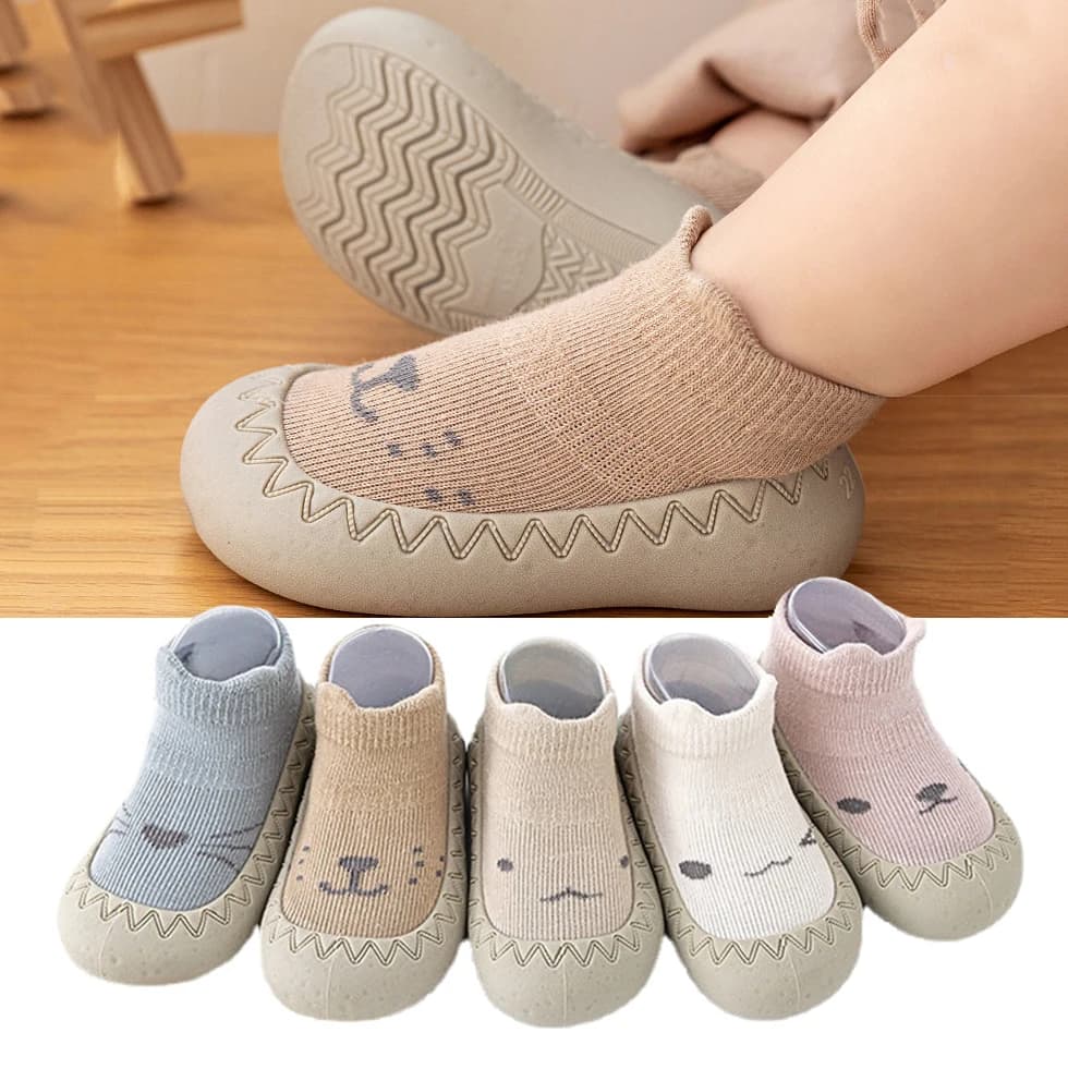 Scarpine Calzino per Neonati, Scarpe Morbide con Suola in Gomma per Bambini, Sneaker da Interno per Bambini, Scarpine Prima Infanzia per Bambine, Scarpine Prima Infanzia per Neonati