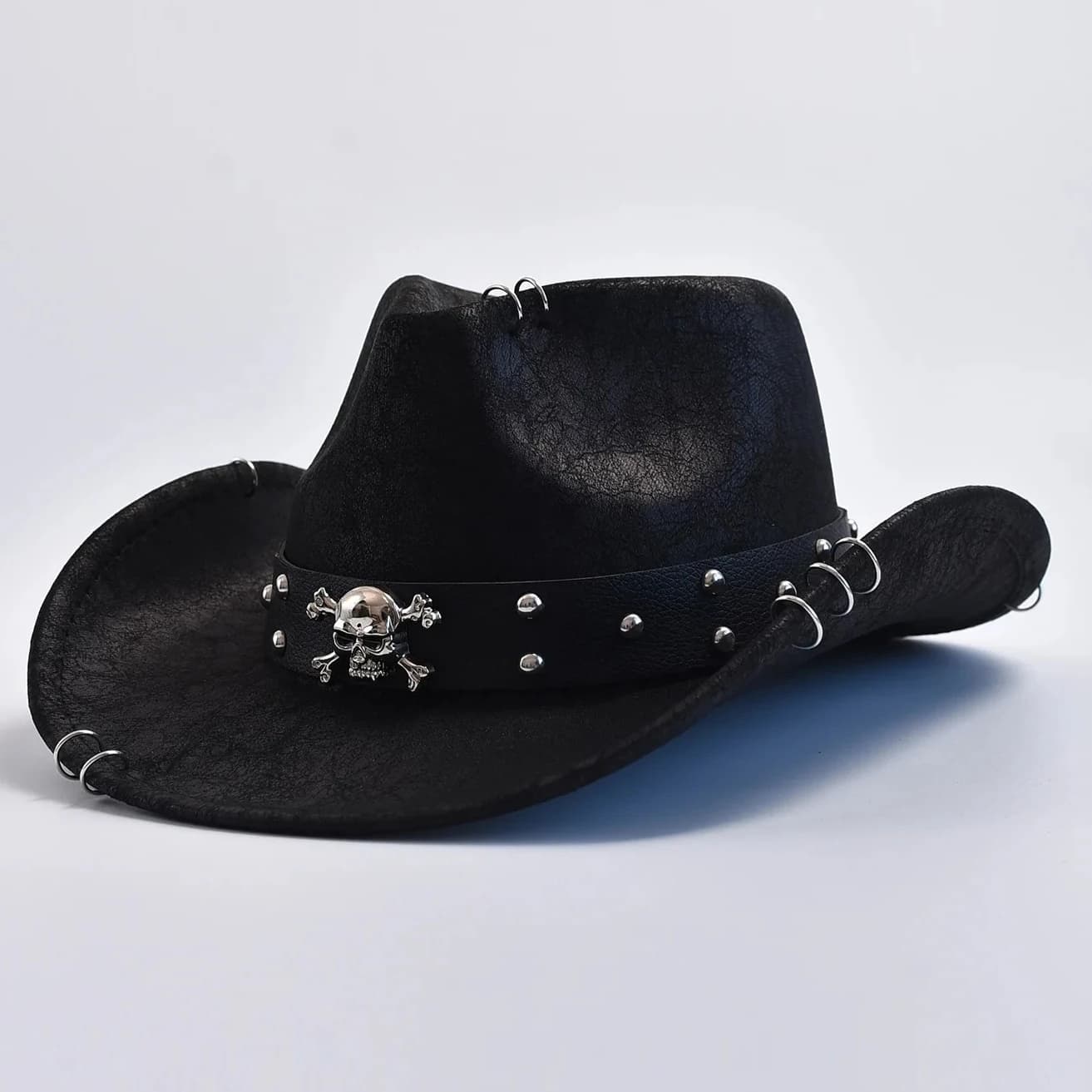 New Faux Leather Vintage Western Cowboy Hat For Men Gentleman Jazz Hats Panama Cowgirl Hat Sombrero Hombre