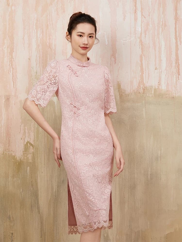New 2025 Young Style Revamped Traditional Chinese Elegant Dress Women's Fashionable Short Sleeve Long Qipao Skirt