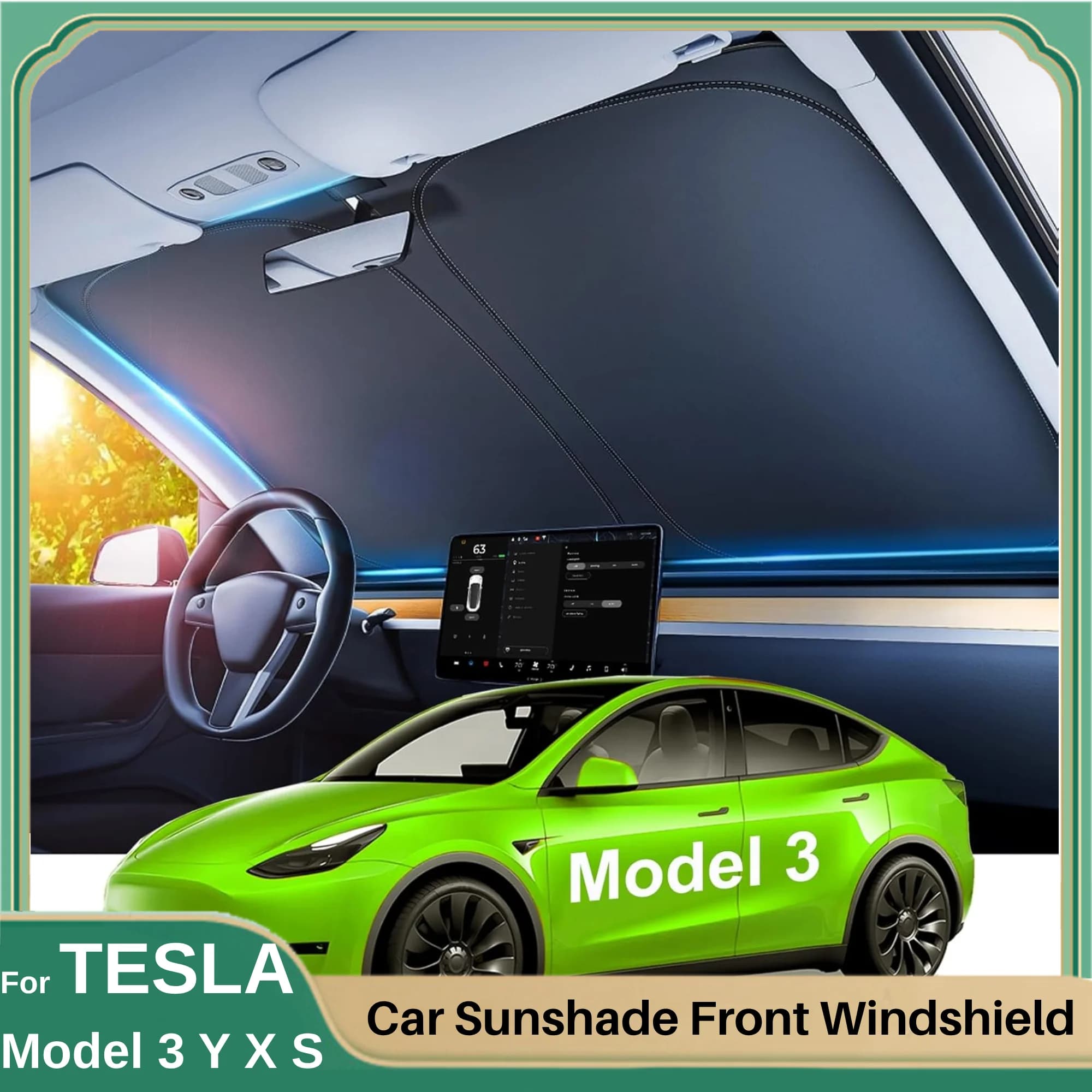 2025 Per Tesla Modello Y Juniper Modello 3 Highland Parabrezza Parasole Blocco Solare Pieghevole Isolamento termico Auto Parasole Accessorio