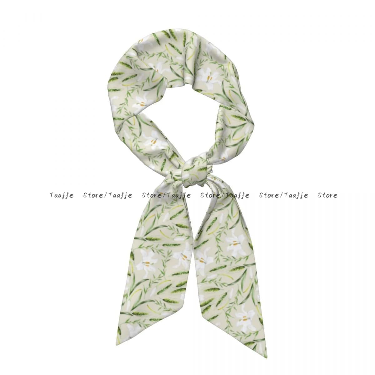 Satin Long Scarf Women Neckerchief Fake Imitated Silk Stain Headband Floral Watercolor Hair Wraps Bag Accessories
