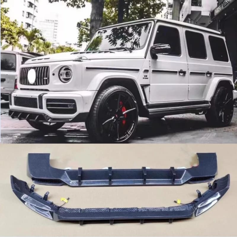 Real Carbon Fiber Front Lip Rear Diffuser Bumper Spoiler For Mercedes Benz G Class W464 W463A G63 2019-2024 Body Kit Splitter