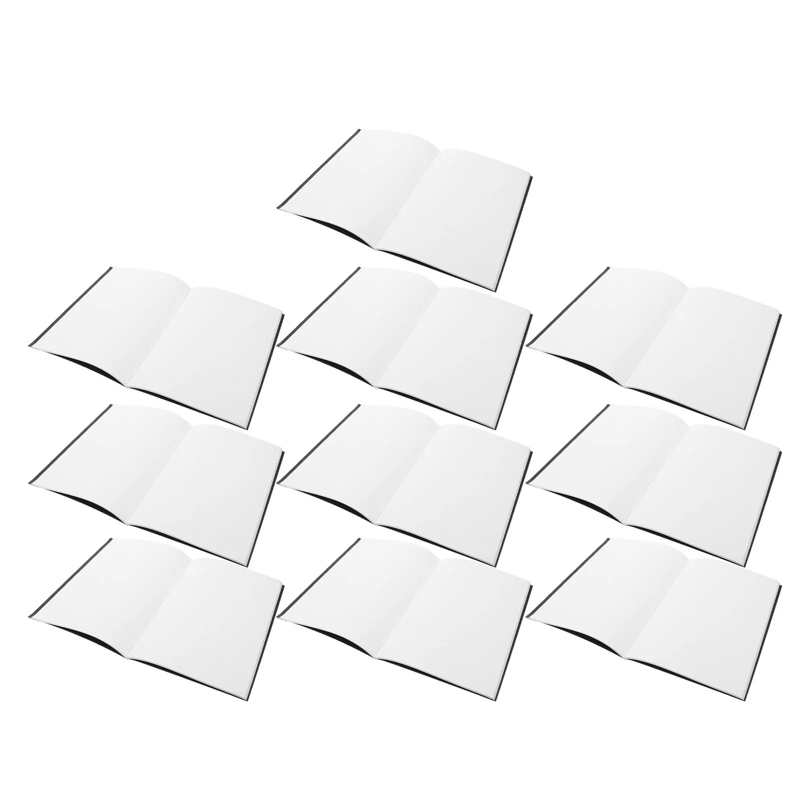 10Pcs Kraft Paper Blank Notebooks A5 Mini Unlined Sketchbooks Black Covers for Students School Drawing Writing Project Notes