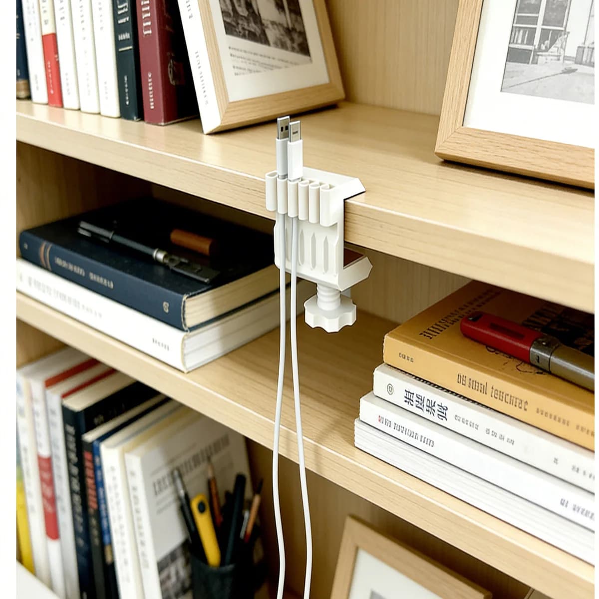 Supporto per Cavi Dati da Scrivania in PLA Stampato in 3D, Materiale Ecologico, Organizzatore per Gestione e Archiviazione Cavi Senza Tracce, 1 Pezzo