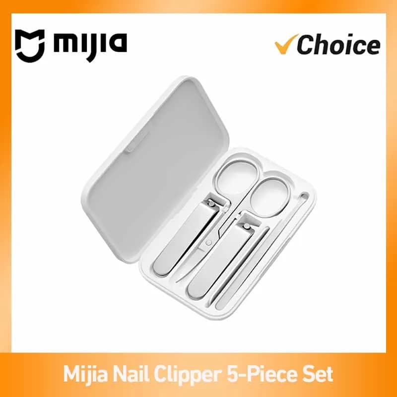 Set Originale Mijia di 5 Pezzi per Manicure, Strumenti Magnetici e Portatili in Acciaio Inossidabile con Custodia