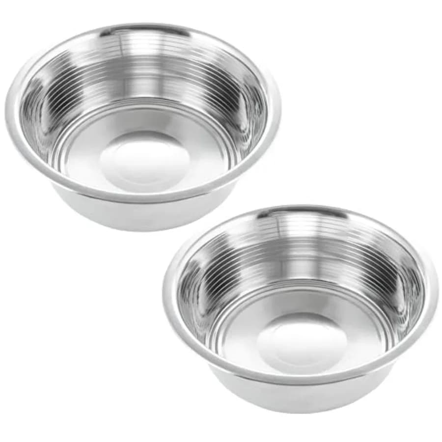 Pet Feeder Stainless Steel Dog Bowls Replacement 2-Pack Food Bowl, 7.5" Wide, 2.7" Height Water Metal Bowls for Raised Feeder w