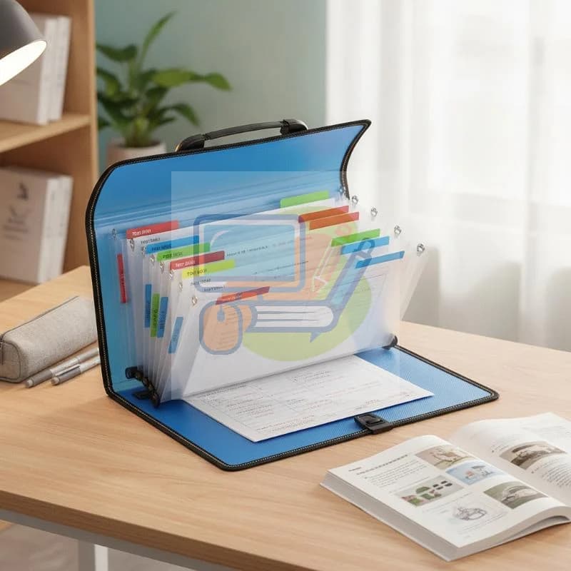 Long Bond Paper File Organizer Document Organizer Folder Long Size With Handle Large Capacity Multi-layer Portable