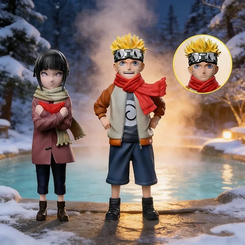 Action Figure Anime NARUTO 21cm, Personaggio Uzumaki Naruto in Versione Bambino, Figura di Hinata Hyuga, Modello GK in PVC, Giocattolo da Collezione per Regalo di Compleanno