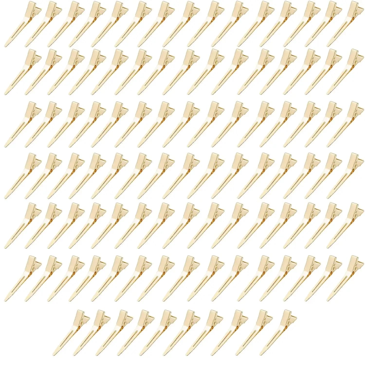 Hair Want 100 pezzi clip per arricciatura a punta singola spille per arricciatura nere clip a becco d'anatra clip a coccodrillo in metallo per lo styling delle estensioni dei capelli
