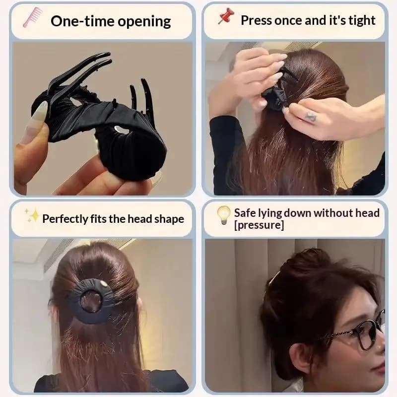 .Hot Sale-Comfortable Circular Flat Hair Claw Clip No Pressure For Women Sleep Daily Hair Accessories