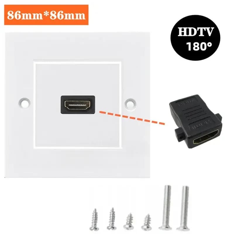 Pannello prese ad alta definizione compatibile HDMI da 86 mm Spina a muro per TV digitale da 180/90 gradi Versione 2.0 Stampo presa ad alta definizione