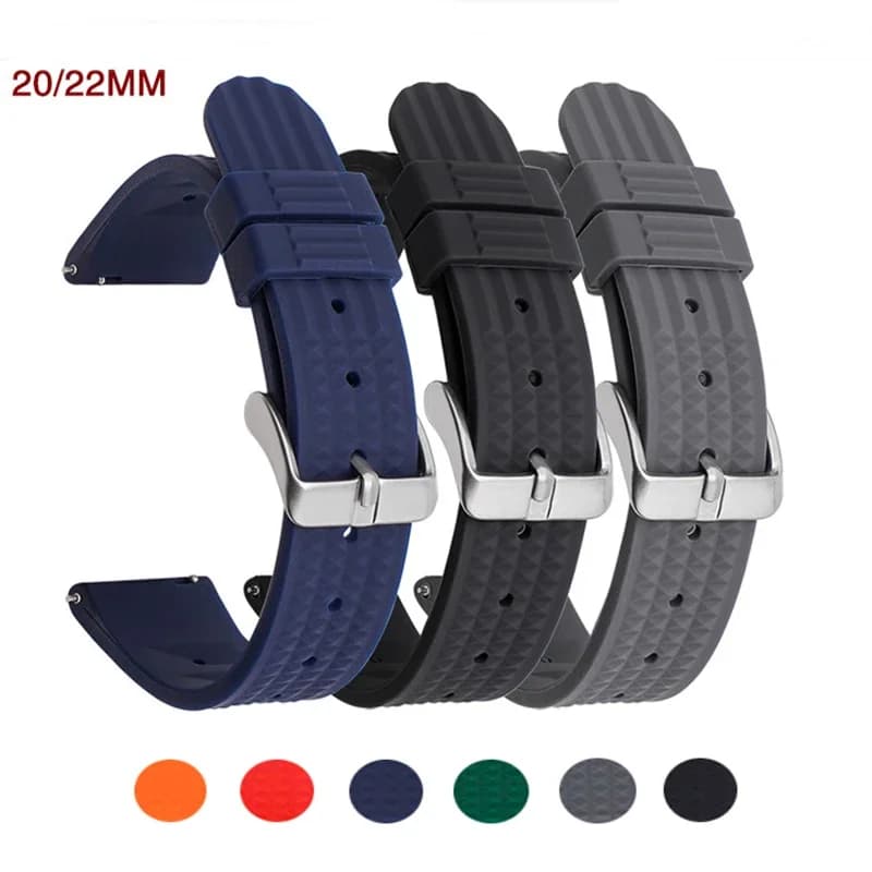Waffle Silicone Strap for Seiko Water Ghost 007 Abalone 20mm 22mm Men Sport Diving Rubber Strap
