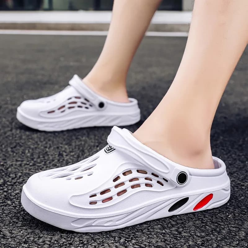 Zoccoli Unisex Estivi Traspiranti Antiscivolo, Scarpe da Spiaggia Leggere e Comode, Pantofole da Giardino per Uomo e Donna, Taglie Grandi 48 49