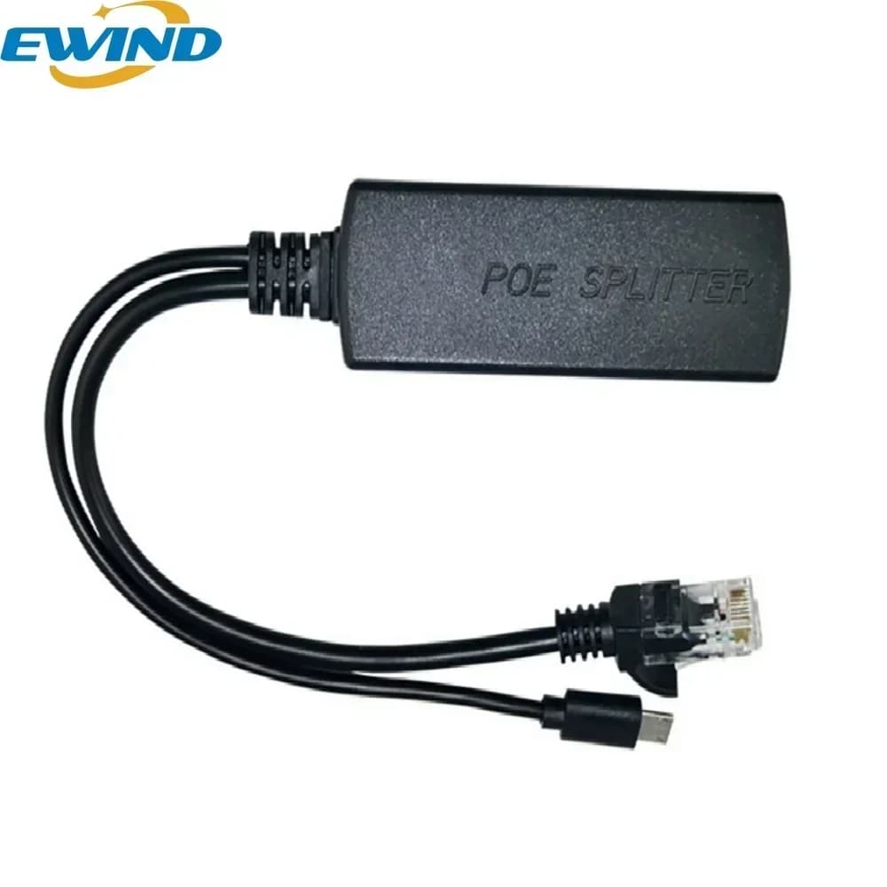 EWIND 48V to 5V 12V Micro USB/Type-C/DC Gigabit POE Splitter 10/100/1000Mbps Power over Ethernet for CISCO for HUAWEI and camera