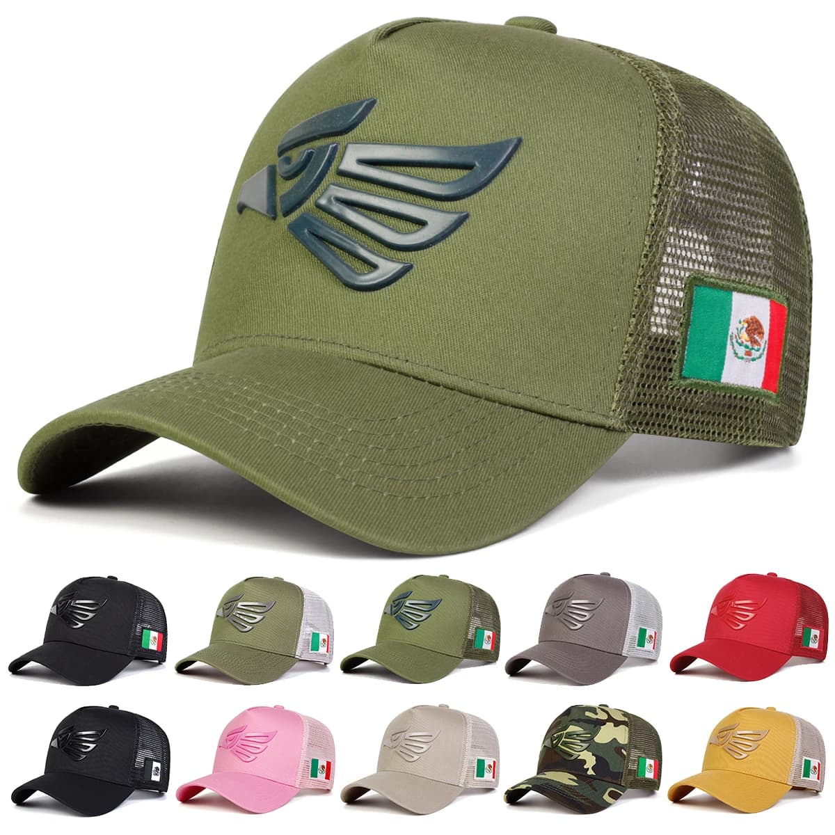 Berretti da baseball unisex con etichetta aquila messicana Cappelli casual regolabili Cappello per protezione solare da esterno primaverile ed estivo