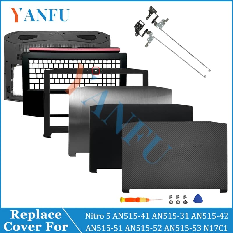 Coperchio Posteriore LCD e Cornice Frontale con Cerniere per Laptop Nitro 5 AN515-41 AN515-31 AN515-42 AN515-51 AN515-52 AN515-53 N17C1