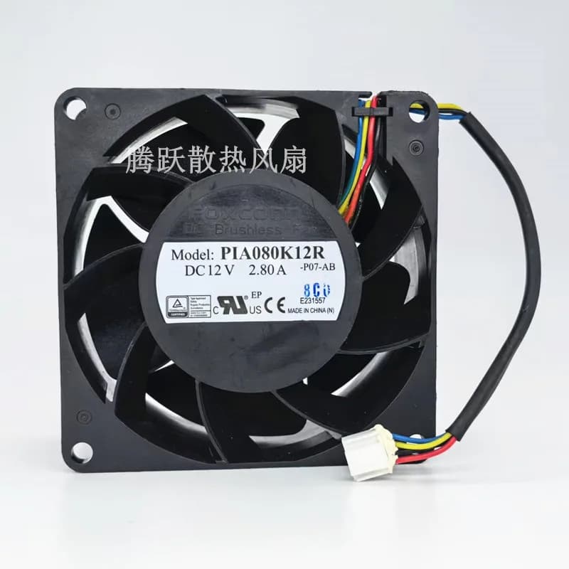 FOXCONN PIA080K12R Ventola di raffreddamento CC 12 V 2,80 A 80 x 80 x 38 mm a 4 fili