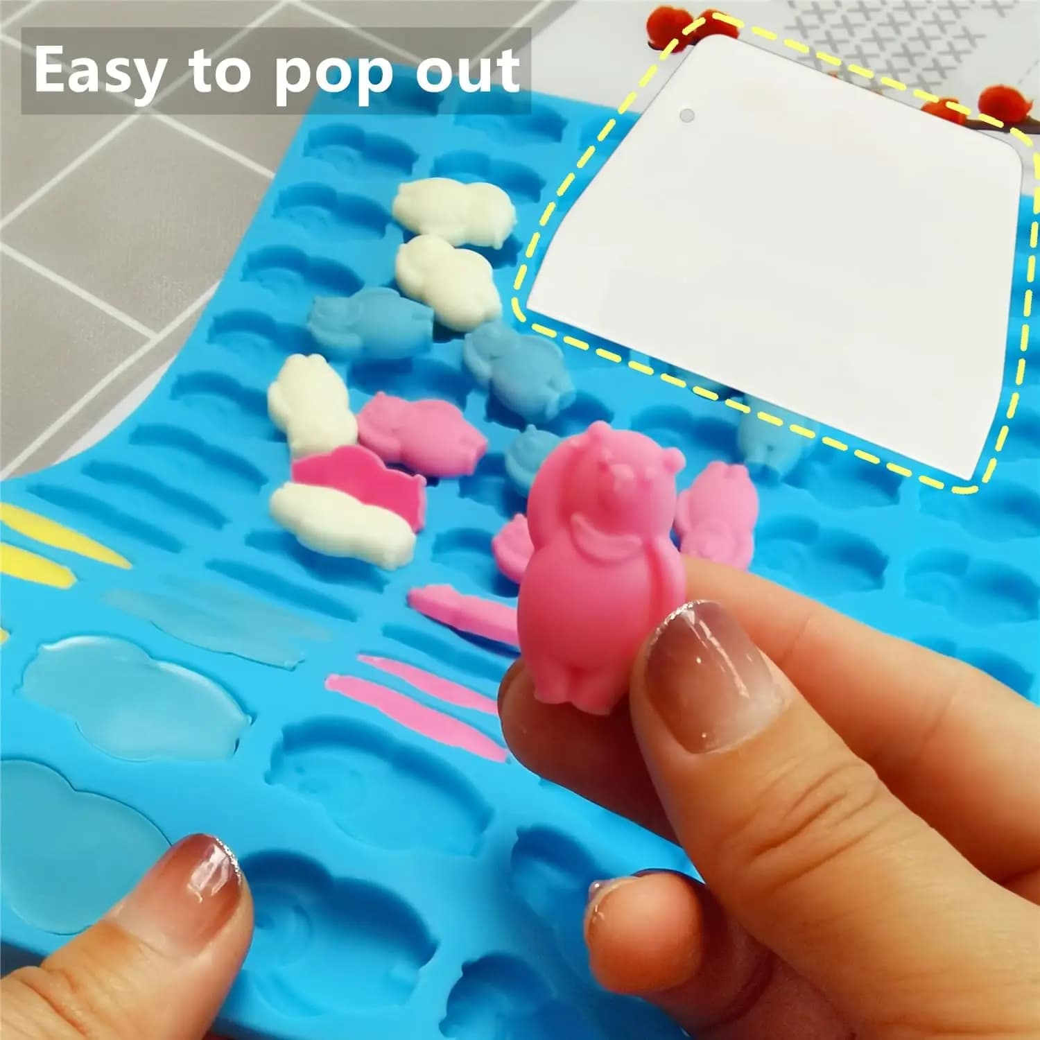 Stampi in Silicone per Orsetti Gommosi con Raschietto - Perfetti per Realizzare Orsetti Gommosi, Cioccolatini, Caramelle e Cubetti di Ghiaccio