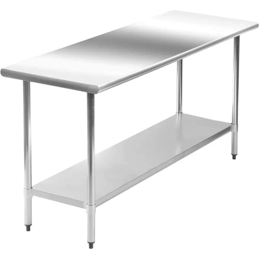Commercial Grade Stainless Steel Work Table with Adjustable Feet for Kitchen and Restaurant Use (24Wx60L)
