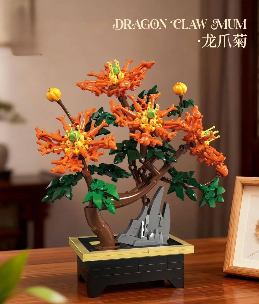 Exquisite Artistic Floral Potted Building Blocks Immortal Bloom Plant Home Desk Decoration DIY Collectible Assemble Gift