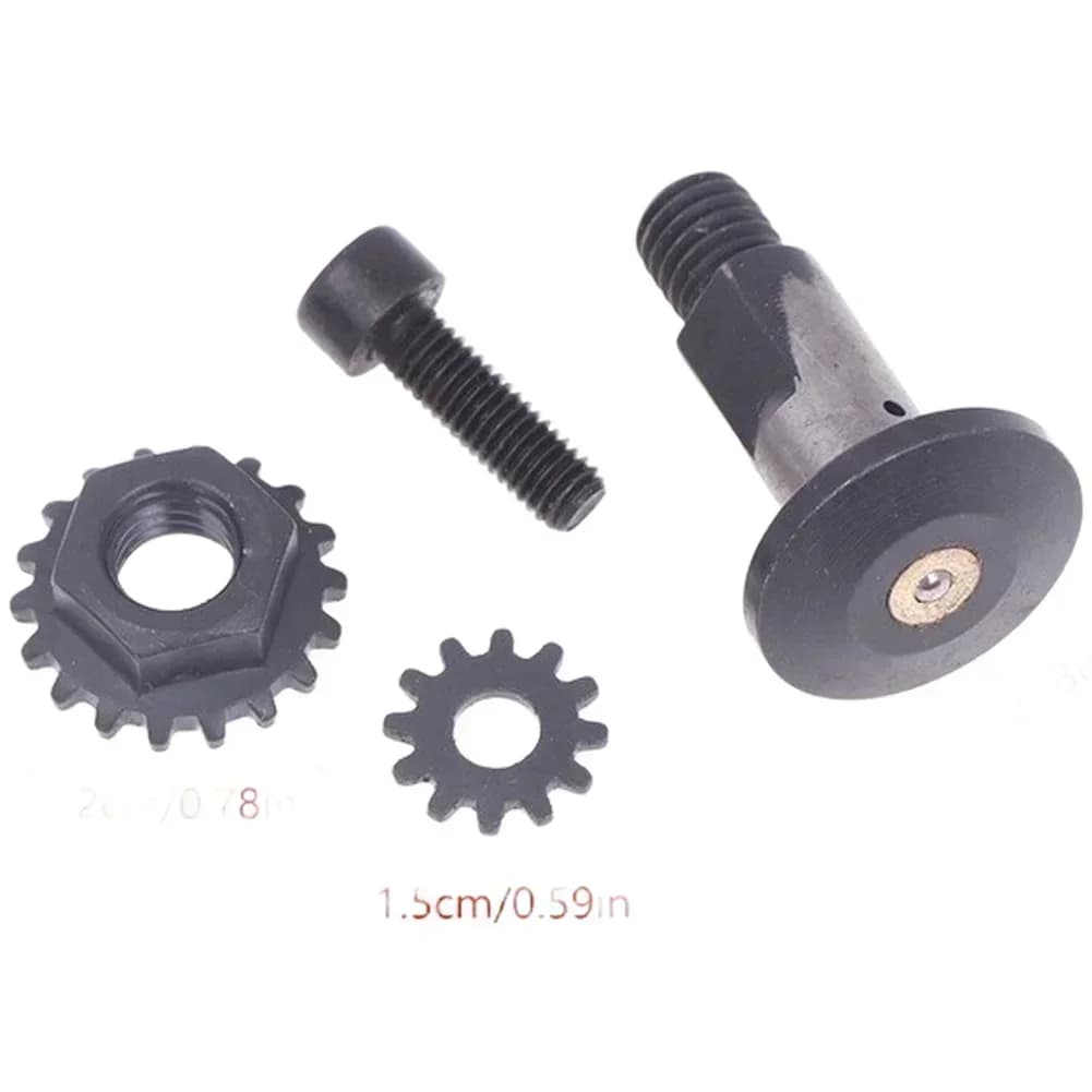 Spare cutting screws for pruning shears and brake pump for shaft branches with secure locking mechanism