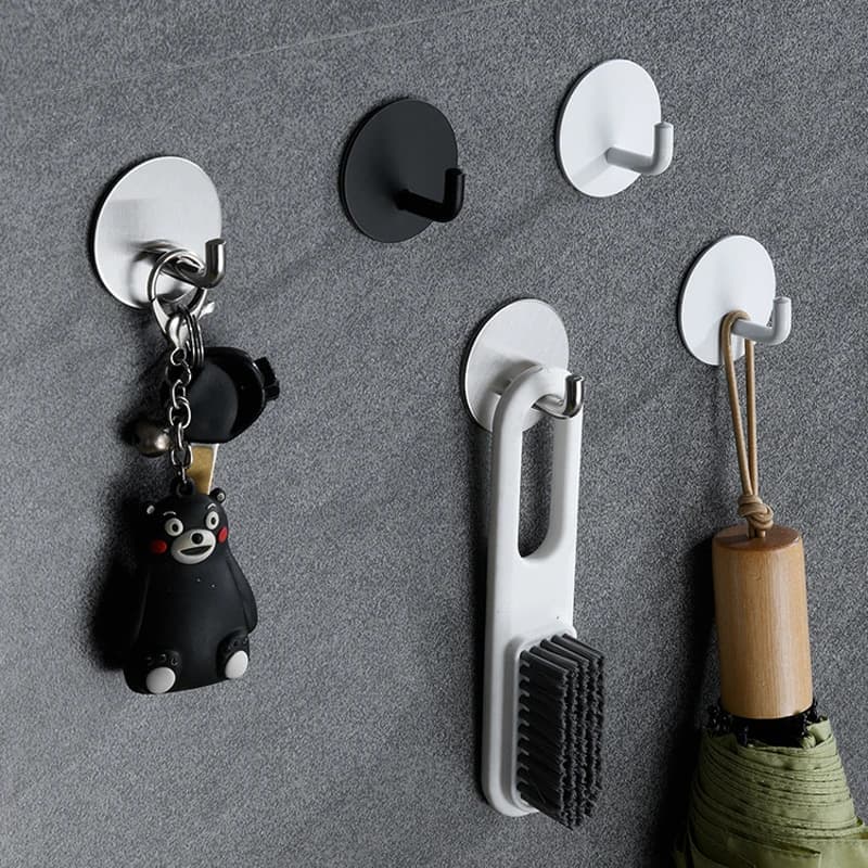 4pcs Stainless Steel Wall Hook Storage Hanger for Key Bag Clothes Waterproof Kitchen Bathroom Robe Towel Hook Organizer Accessor
