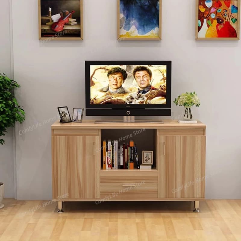Supporti TV Mobili con Cassetti per Soggiorno, da Parete o da Terra, per Salone, Mobili TV di Design in Legno, Arredamento Unico