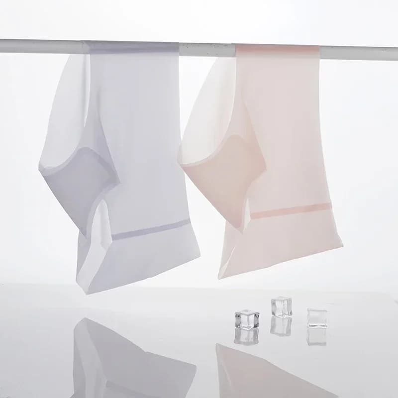 3 Pack Women Ice Silk Seamless Briefs, Ultra Thin Cooling Sheer Panties, Quick Dry Anti-Stuffy Breathable Summer Underwear 081
