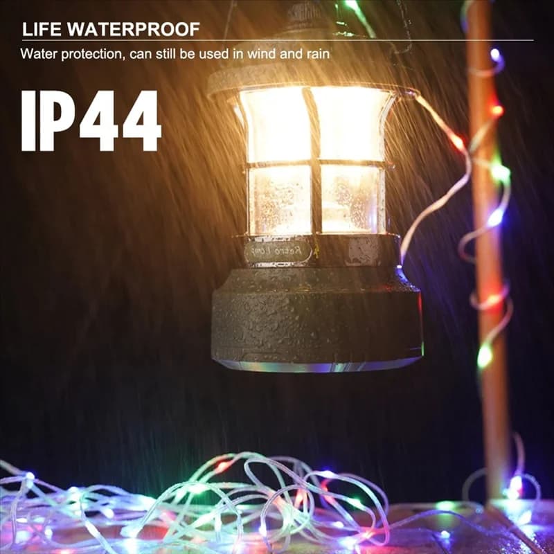 B72A Luce da campeggio a LED con RGB Impermeabile 15M String Outdoor Appeso Luce per tenda super luminosa Luce per decorazione da giardino