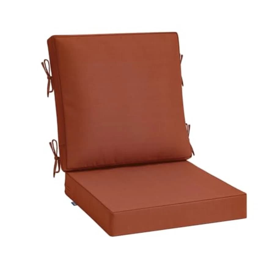 Cuscino per sedie da esterno 20x20 pollici, impermeabile e resistente al colore per 3 anni, cuscino profondo per seduta e schienale per mobili da giardino