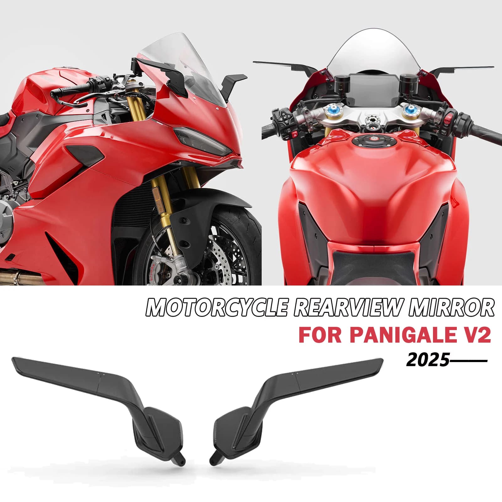 Kit Specchietti Retrovisori Sportivi Stealth per Moto, Specchietti Regolabili per Ducati Panigale V2 2025