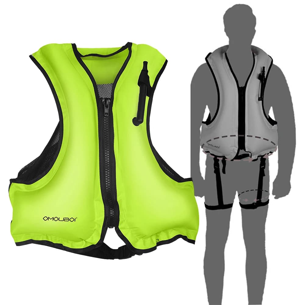 Giubbotto Gonfiabile per Snorkeling, Giubbotto di Salvataggio Regolabile per Nuoto, Giubbotto di Galleggiamento Gonfiabile per Snorkeling, Nuoto, Kayak, Canottaggio