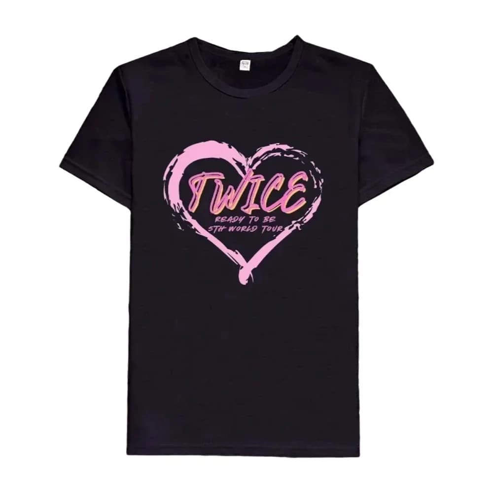 Kpop Twice Bella T-shirt Manica corta Ready To Be Album Stampa fotografica Maglietta per donna TZUYU SANA MINA JIHYO NAYEON MOMO DAHYU