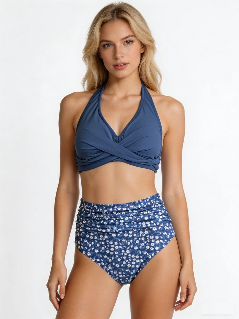 Costume da bagno due pezzi sexy da donna 2026 con stampa floreale, push-up e vita alta, perfetto per la spiaggia e il tempo libero