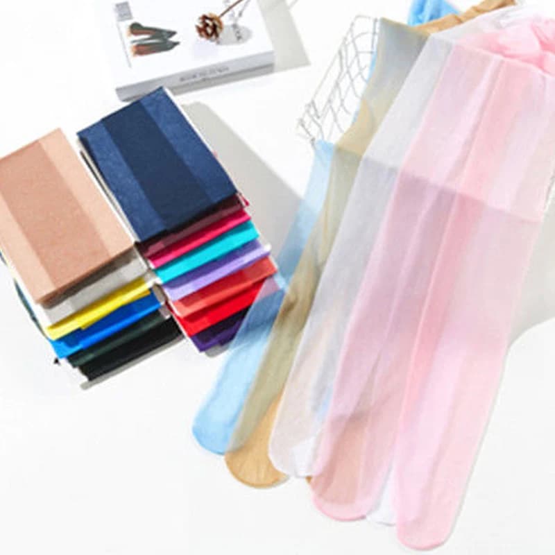 Stile giapponese Donne sexy Ragazze Anti Gancio Collant trasparenti Colore caramella Ultra sottile Fondo Collant multicolore Sheer Medias