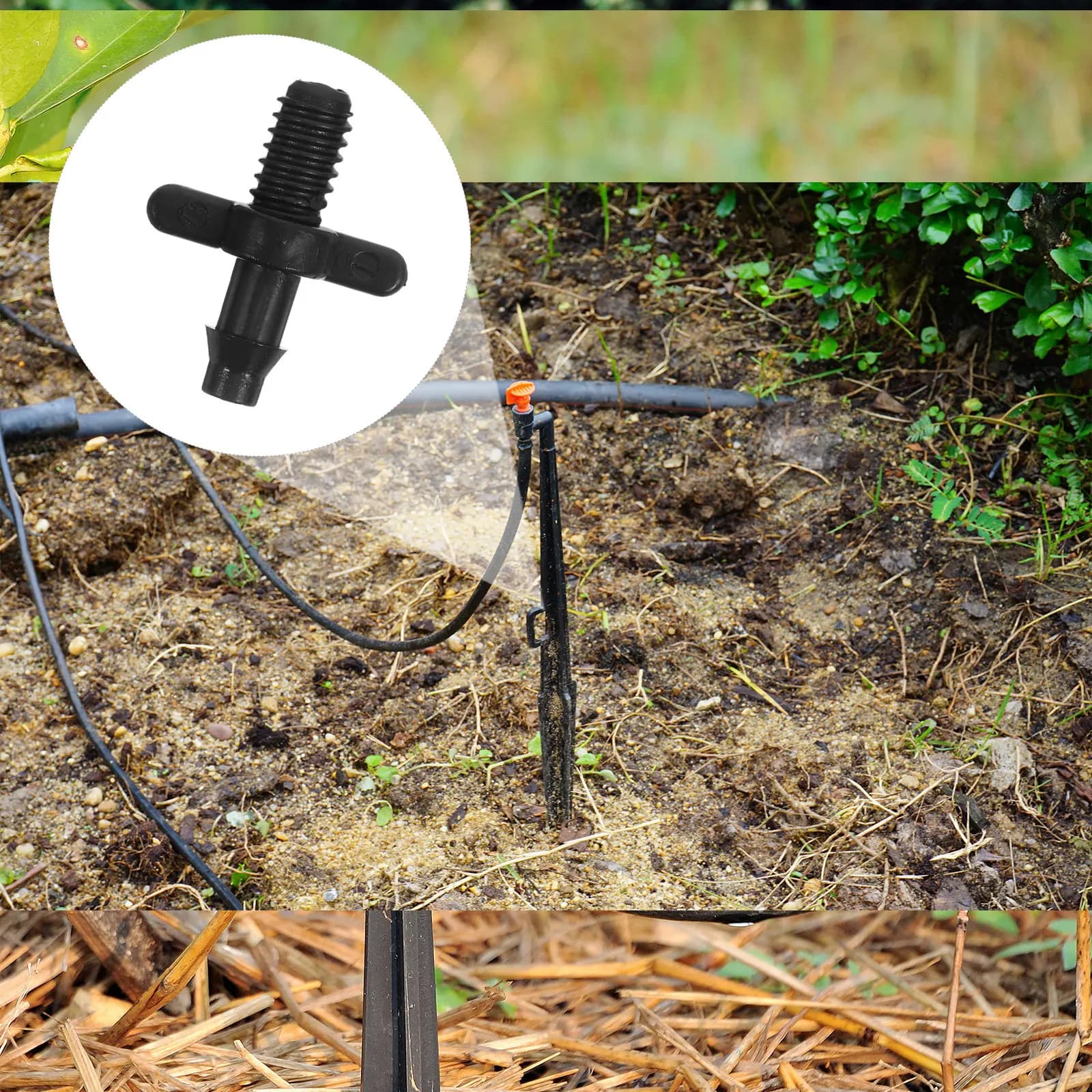 100 Pezzi Connettori a Spina per Tubi Irrigazione a Goccia in PE PVC, per Irrigazione Balcone, Fattoria, Casa