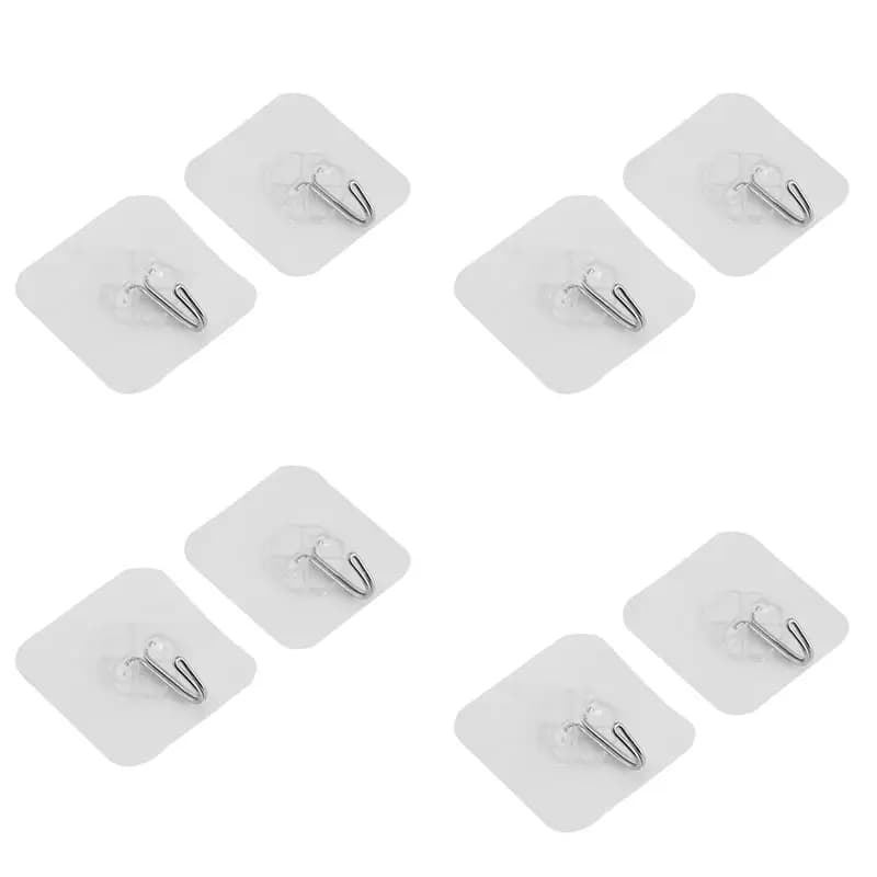 IALJ-4X Ganci da parete con ventosa trasparente e resistente per cucina, bagno, casa (2)
