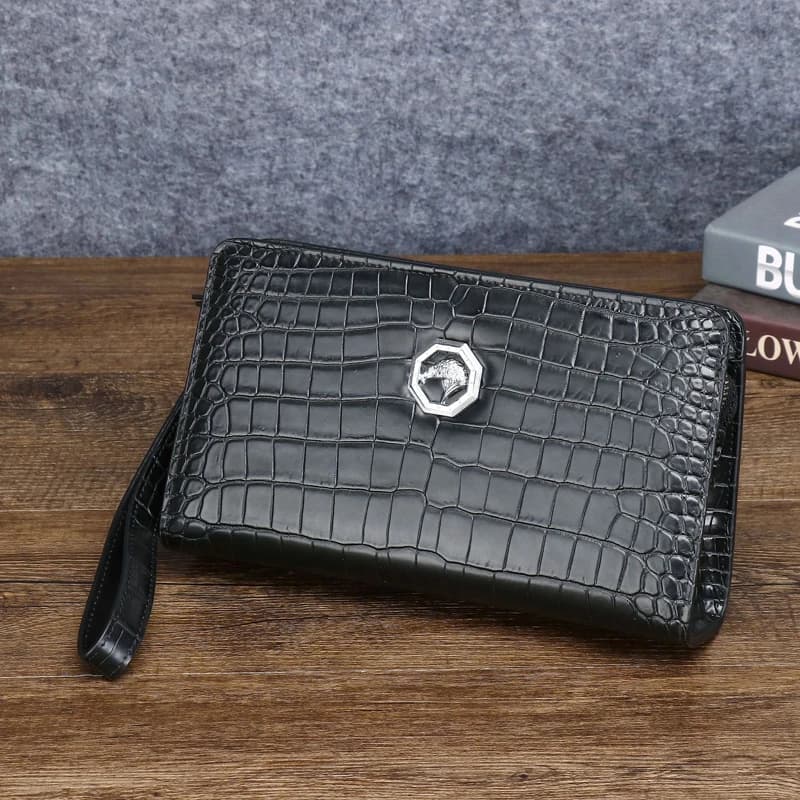 Men's Real Leather Wallet Portable English Style Business Casual Use Credit Card Holder Clip for Money