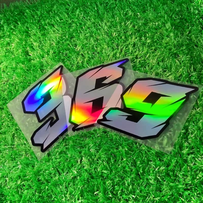 Laser 0123456789 Number Motorcycle Stickers Motorbike Fuel Tank Side Panels Bicycle Decoration Durable Helmet Moto Vinyl Decals