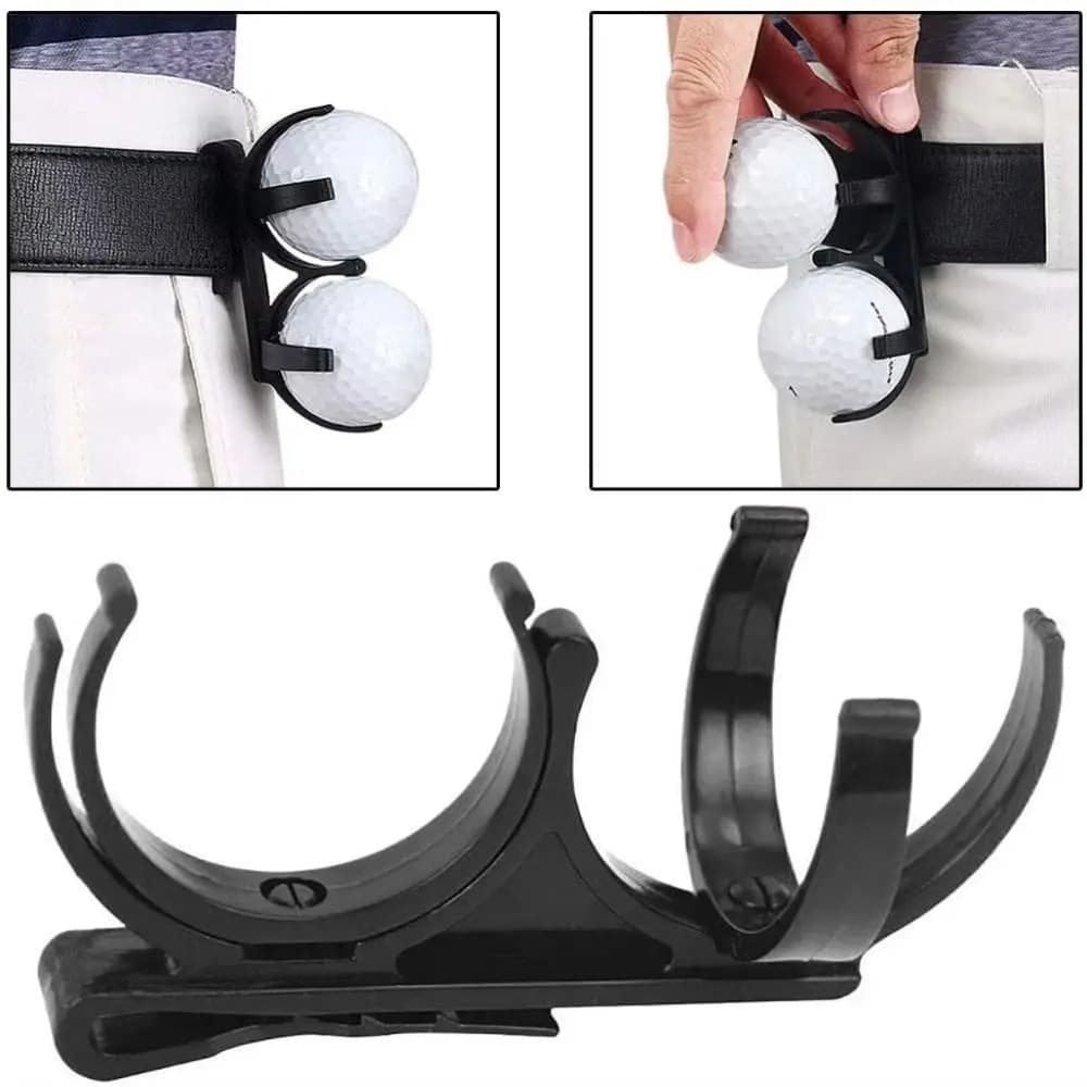 Porta Palline da Golf a Due Scomparti Girevole Pieghevole con Clip da Cintura, Custodia Portatile in Plastica per Palline da Golf, per Amanti del Golf